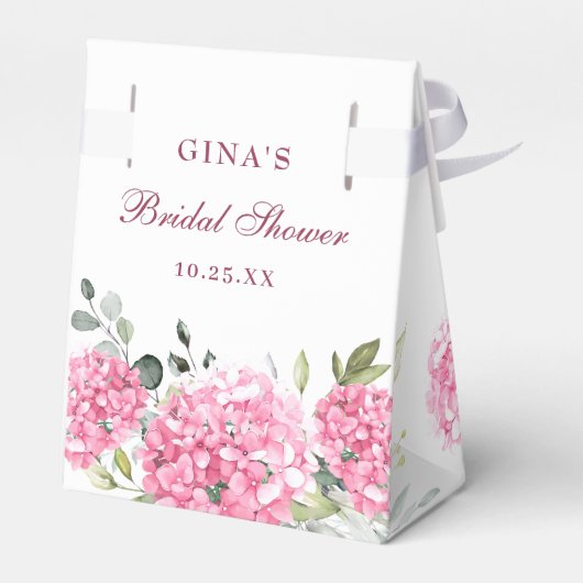 Elegant Roze Hydrangea Eucalyptus Vrijgezellenfees Bedankdoosjes (Achterkant)
