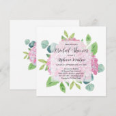 Elegant Roze Hydrangea Eucalyptus Vrijgezellenfees Kaart (Voorkant / Achterkant)