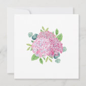 Elegant Roze Hydrangea Eucalyptus Vrijgezellenfees Kaart (Achterkant)