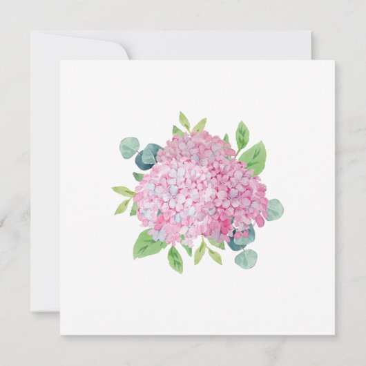 Elegant Roze Hydrangea Eucalyptus Vrijgezellenfees Kaart (Achterkant)