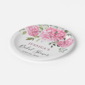 Elegant Roze Hydrangea Eucalyptus Vrijgezellenfees Papieren Bordje (Gekanteld)