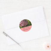 Elegant roze hydrangea Sla de datum op Ronde Sticker (Envelop)