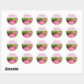 Elegant roze hydrangea Sla de datum op Ronde Sticker (Vel)