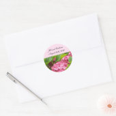 Elegant roze hydrangea Sla de datum op Ronde Sticker (Envelop)