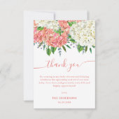 Elegant Roze Hydrangea WildbloemBaby shower Bedankkaart (Voorkant)