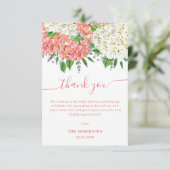 Elegant Roze Hydrangea WildbloemBaby shower Bedankkaart (Staand voorkant)
