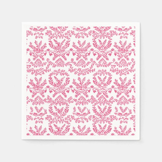 Elegant roze Indisch bloemenpatroon Servet (Voorkant)