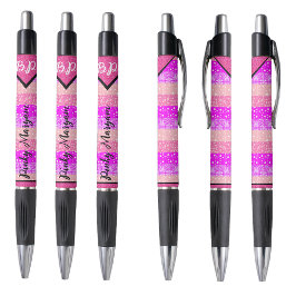 Elegant Roze Initiaal Monogram Naam voor Meisjes, Pen