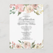 Elegant Roze Ivory Floral Religious Confirma Briefkaart (Voorkant)