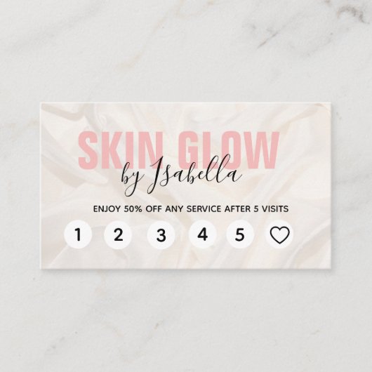 Elegant roze Kaarten van de Loyalty van de Zijde Z Visitekaartje (Voorkant)