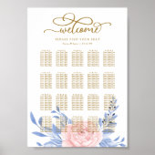 Elegant roze kalfssteen Rustic Wedding Seding Char Poster (Voorkant)