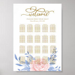 Elegant roze kalfssteen Rustic Wedding Seding Char Poster