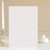 Elegant Roze Kalligrafie Bruiloft Folie tafelnumme Folie Uitnodiging Briefkaart