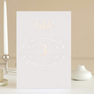 Elegant Roze Kalligrafie Bruiloft Folie tafelnumme Folie Uitnodiging Briefkaart