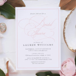 Elegant roze kalligrafie Formeel Vrijgezellenfeest Kaart