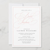 Elegant roze kalligrafie Formele bridal licheon Kaart (Voorkant)