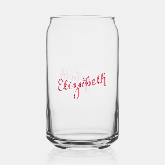 Elegant roze kalligrafie script Monogrammed Chic Blikvorm Glas (Voorkant)