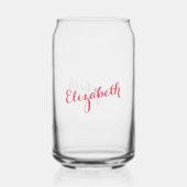 Elegant roze kalligrafie script Monogrammed Chic Blikvorm Glas (Achterkant)