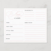 Elegant Roze Kalligrafie Vrijgezellenfeest Recept  (Voorkant)