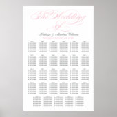 Elegant roze kalligrafie-weddenschapenkaart poster (Voorkant)