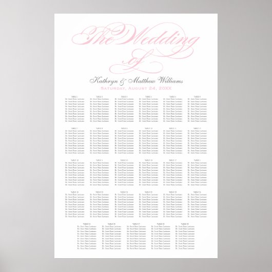 Elegant roze kalligrafie-weddenschapenkaart poster (Voorkant)
