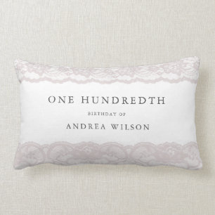 Elegant roze kant 100th Birthday Gift Kussen