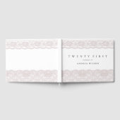 Elegant roze kant 21ste verjaardag gastenboek (Volledig)