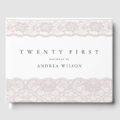 Elegant roze kant 21ste verjaardag gastenboek (Voorkant)