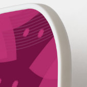 Elegant Roze Kant en Wit Modern Monogram Pickleball Paddle (Links Detail)