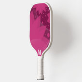 Elegant Roze Kant en Wit Modern Monogram Pickleball Paddle (Links)