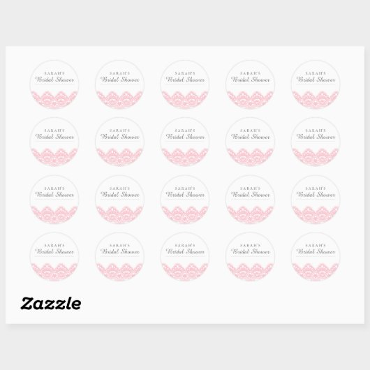 Elegant Roze Kant Vrijgezellenfeest Sticker (Vel)