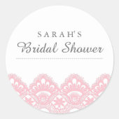 Elegant Roze Kant Vrijgezellenfeest Sticker (Voorkant)