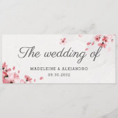 Elegant roze kerry bloeit de bruiloft van het huwe menu (Voorkant)