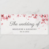 Elegant roze kerry bloeit de bruiloft van het huwe menu (Voorkant)