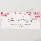 Elegant roze kerry bloeit de bruiloft van het huwe menu (Achterkant)