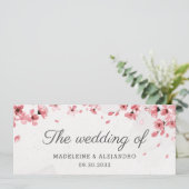 Elegant roze kerry bloeit de bruiloft van het huwe menu (Staand voorkant)