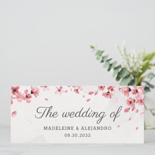 Elegant roze kerry bloeit de bruiloft van het huwe menu (Staand voorkant)