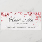 Elegant roze kersen bloesem vind je op je stoel menu (Voorkant)