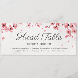 Elegant roze kersen bloesem vind je op je stoel menu