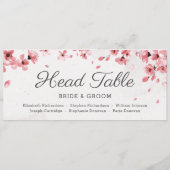 Elegant roze kersen bloesem vind je op je stoel menu (Achterkant)