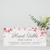 Elegant roze kersen bloesem vind je op je stoel menu (Staand voorkant)