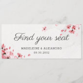 Elegant roze kersen bloesem vindt je plaats menu (Voorkant)