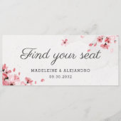 Elegant roze kersen bloesem vindt je plaats menu (Achterkant)