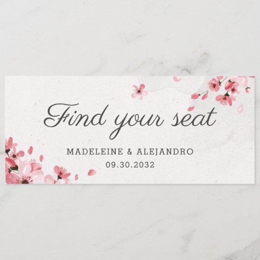 Elegant roze kersen bloesem vindt je plaats menu (Achterkant)