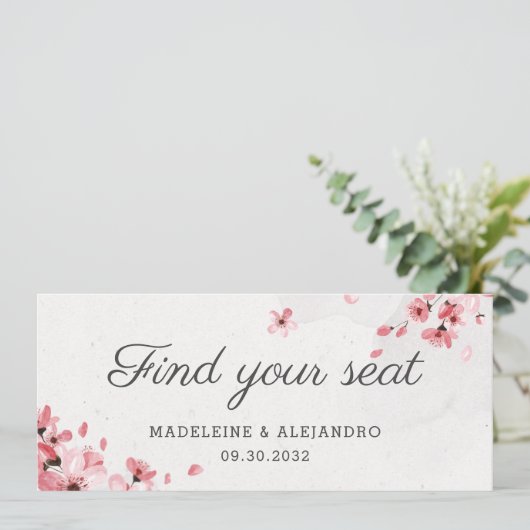 Elegant roze kersen bloesem vindt je plaats menu (Staand voorkant)