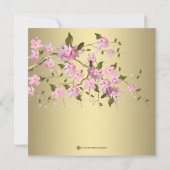 Elegant roze kersenbloesem Baby shower Kaart (Achterkant)