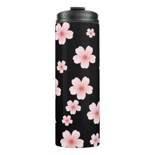 Elegant Roze Kersenbloesem Patroon RVS Thermosbeker