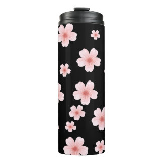 Elegant Roze Kersenbloesem Patroon RVS Thermosbeker
