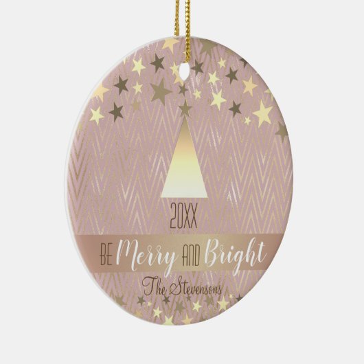 Elegant roze kerst keramisch ornament (Rechts)