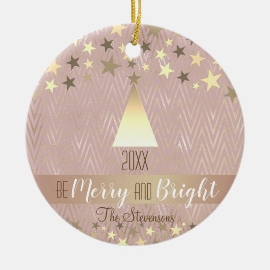 Elegant roze kerst keramisch ornament (Voorkant)